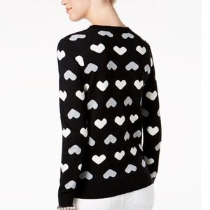 Heart Print Crew Neck Sweater